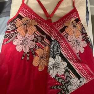 Beach House Hawaiian Floral Spaghetti Strap Tank/Swim Tank Size 10